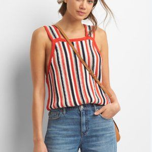 GAP red white blue 4th of July crochet tank top